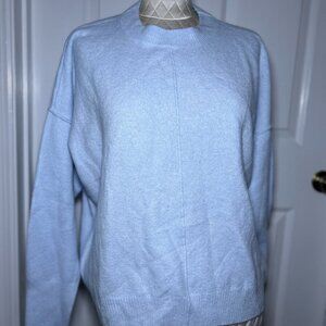 Vince Camuto Center Seam Crewneck Pullover Sweater Frozen Ice Blue, Sz Medium